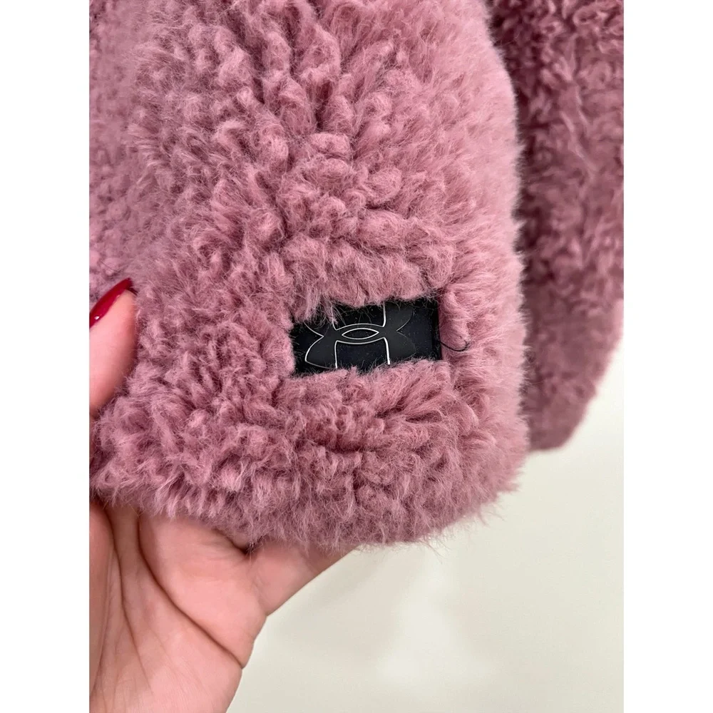 Under Armour Girls XL Pink Sherpa Fleece Hooded Jacket Coat YXL